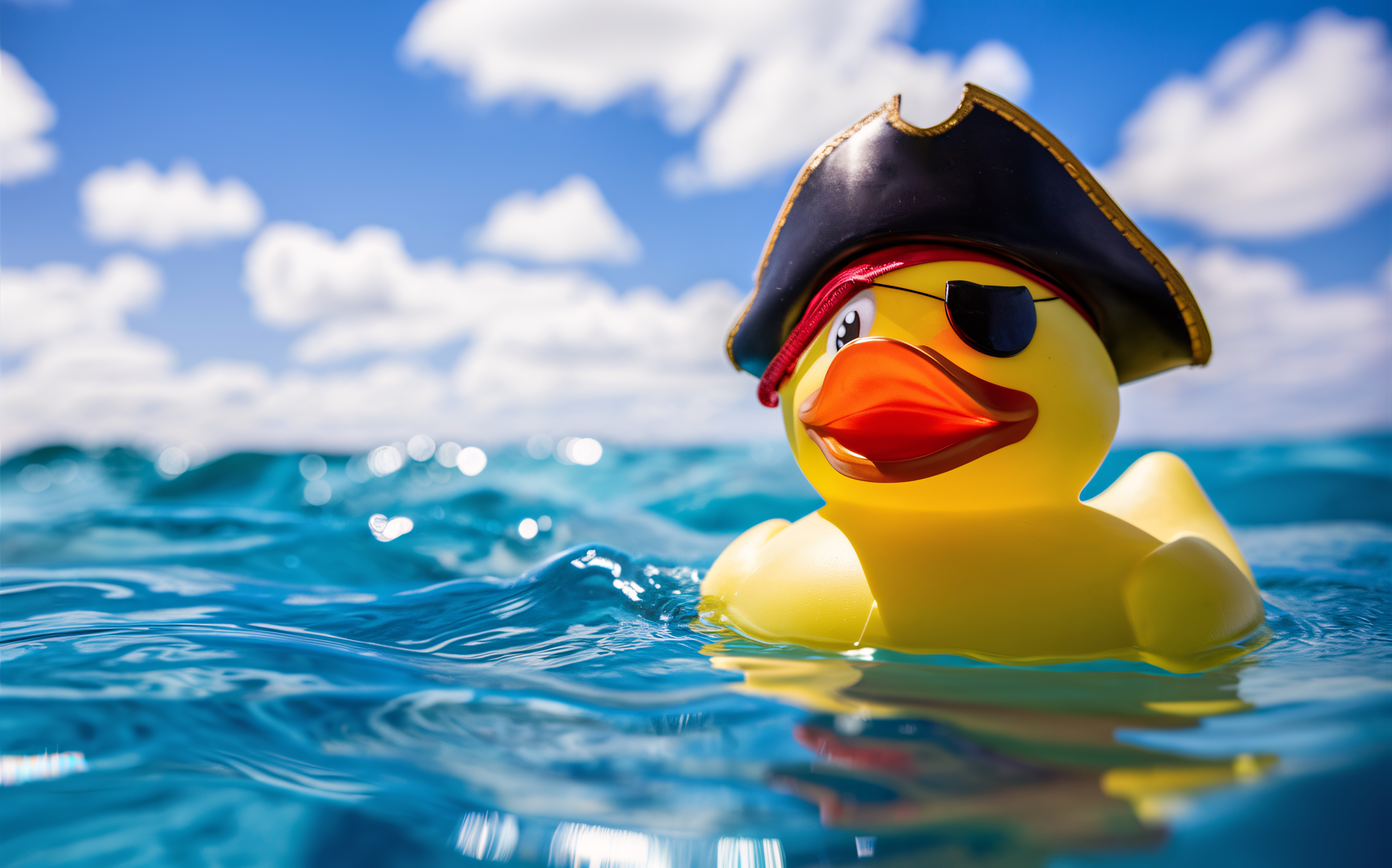 Floating rubber duck on calm blue water representing the Catch Me Coastal Duck Hunt journey